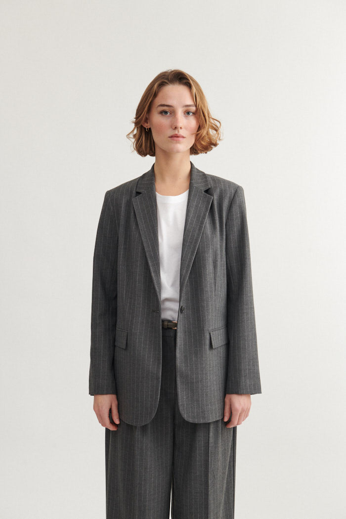 Basic Apparel Marjorie Blazer Jakker 723 D. grey melange / Birch